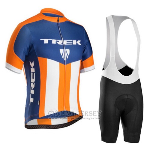 2016 Cycling Jersey Trek Bontrager Blue and Orange Short Sleeve and Bib Short